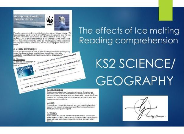 Educational poster on Arctic ice melt effects, KS2 science/geography.