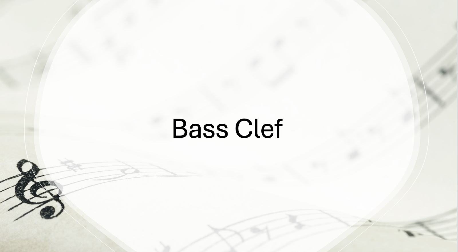 Music sheet with bass clef symbol.