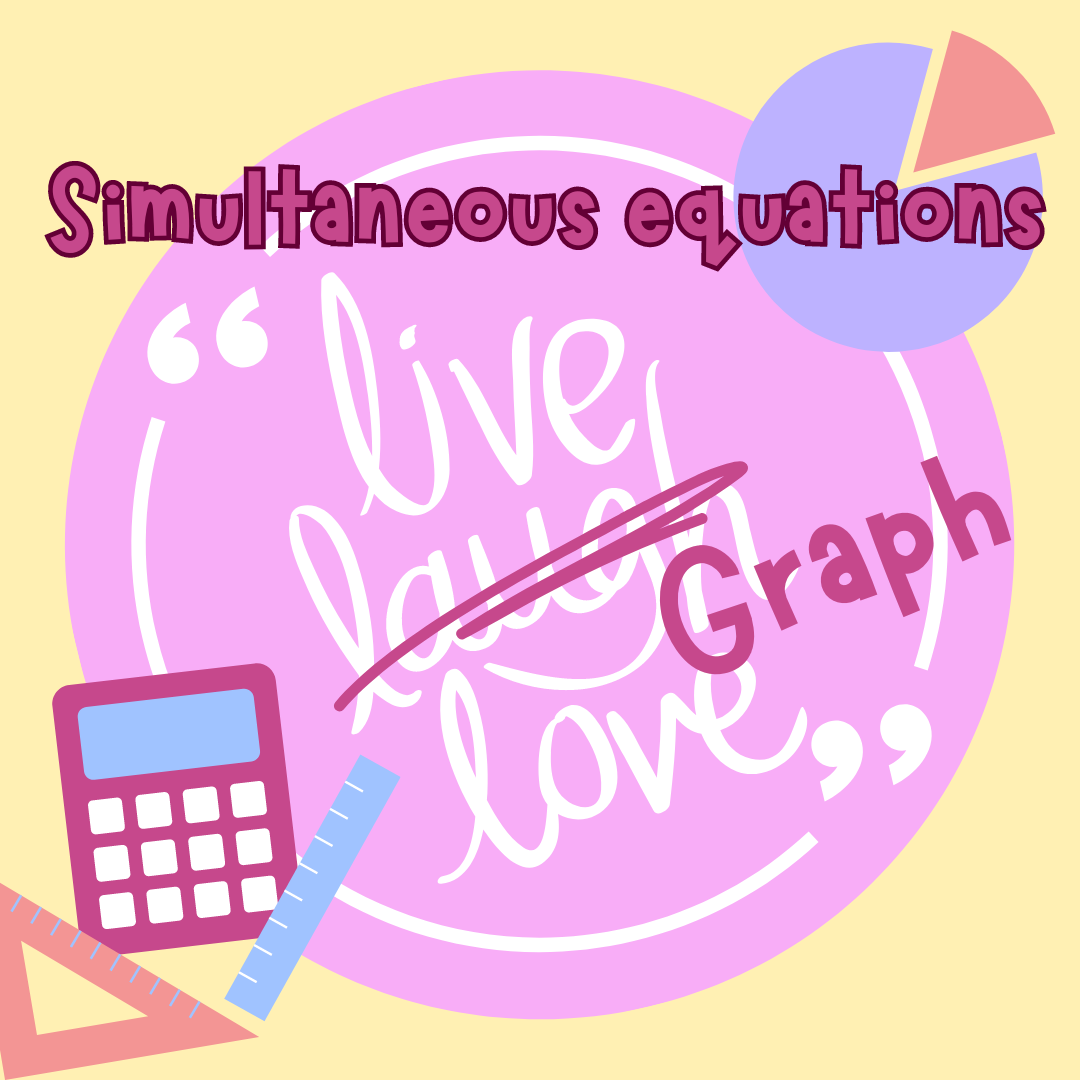 Educational maths concept with graph and calculator illustration.