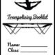 Cover of trampoline instructional booklet with silhouette.
