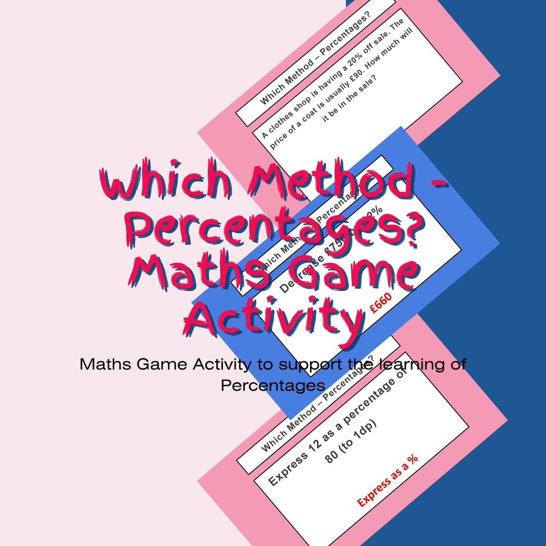 Educational maths percentages game activity poster.