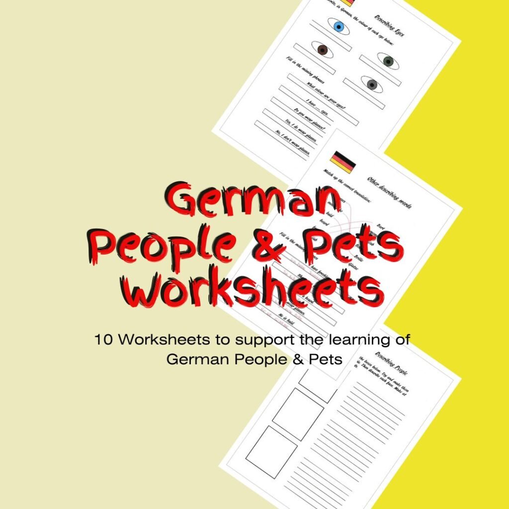 Boost German Skills with People and Pets Worksheets
