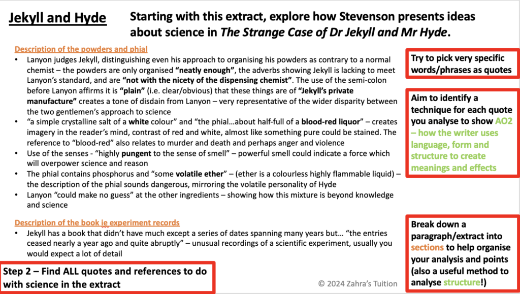 Extract Lessons Jekyll & Hyde Science Ch 9 Extract Essay Question Walk-through