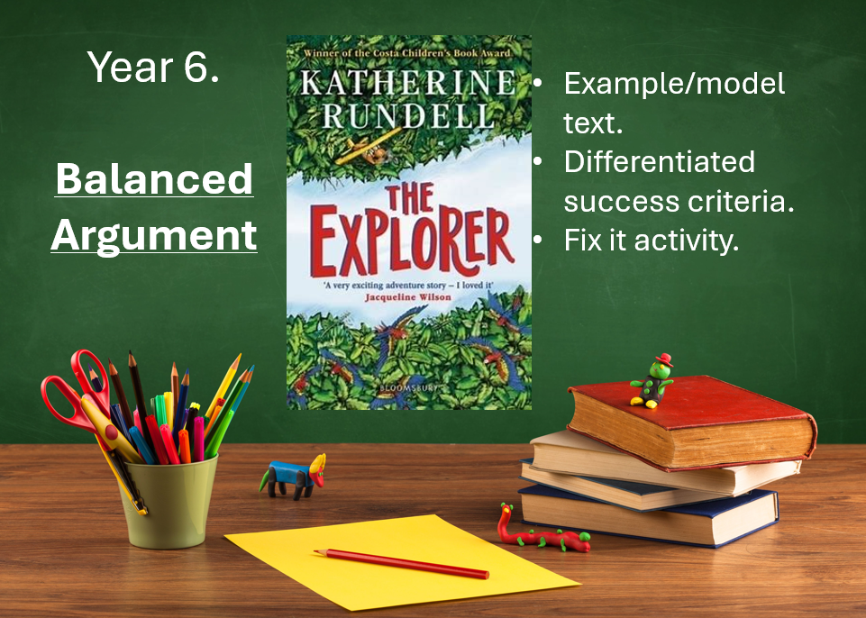 Year 6 balanced argument lesson with book The Explorer.