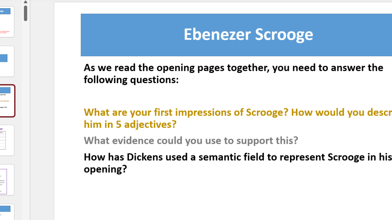 Ebenezer Scrooge questions about first impressions.