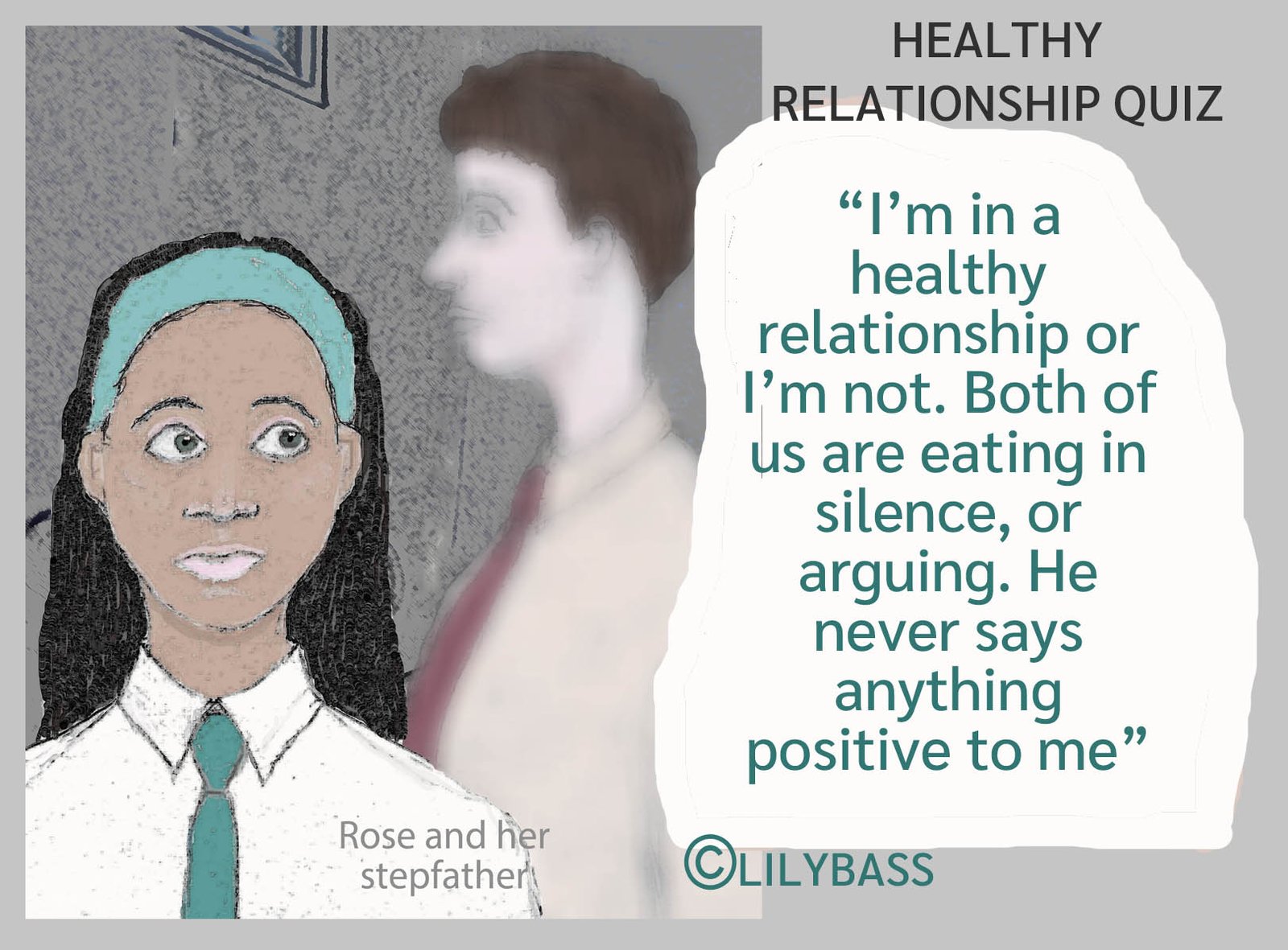 Healthy relationship quiz illustration.