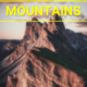 Mountain range with educational text