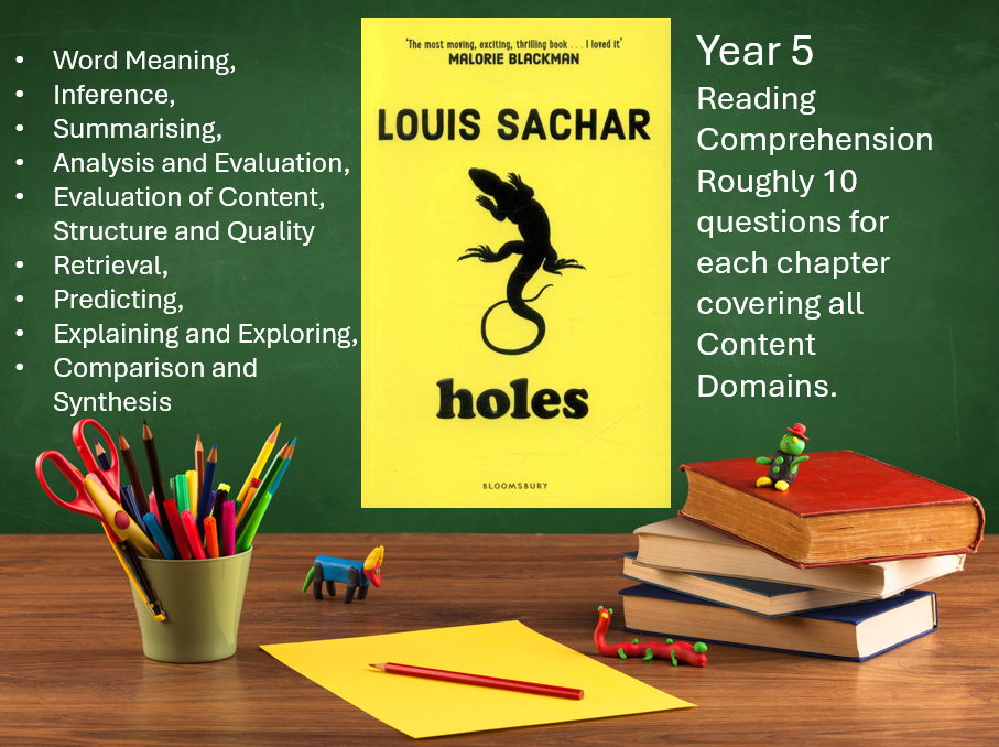 Year 5 reading comprehension for Louis Sachar's Holes.