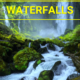 Educational poster about waterfalls for geography lessons.