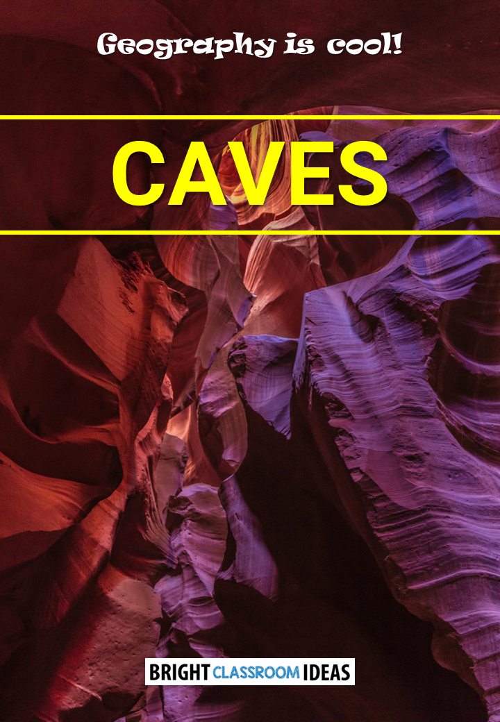 Geography lesson on caves in classrooms.