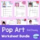 Pop Art grid drawing worksheet bundle