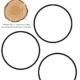 Wooden coaster design template with three blank circles.