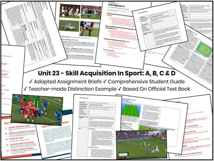 Unit 23 sports skill acquisition resources and guides.