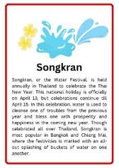 Songkran: Thai Water Festival celebrating New Year traditions.