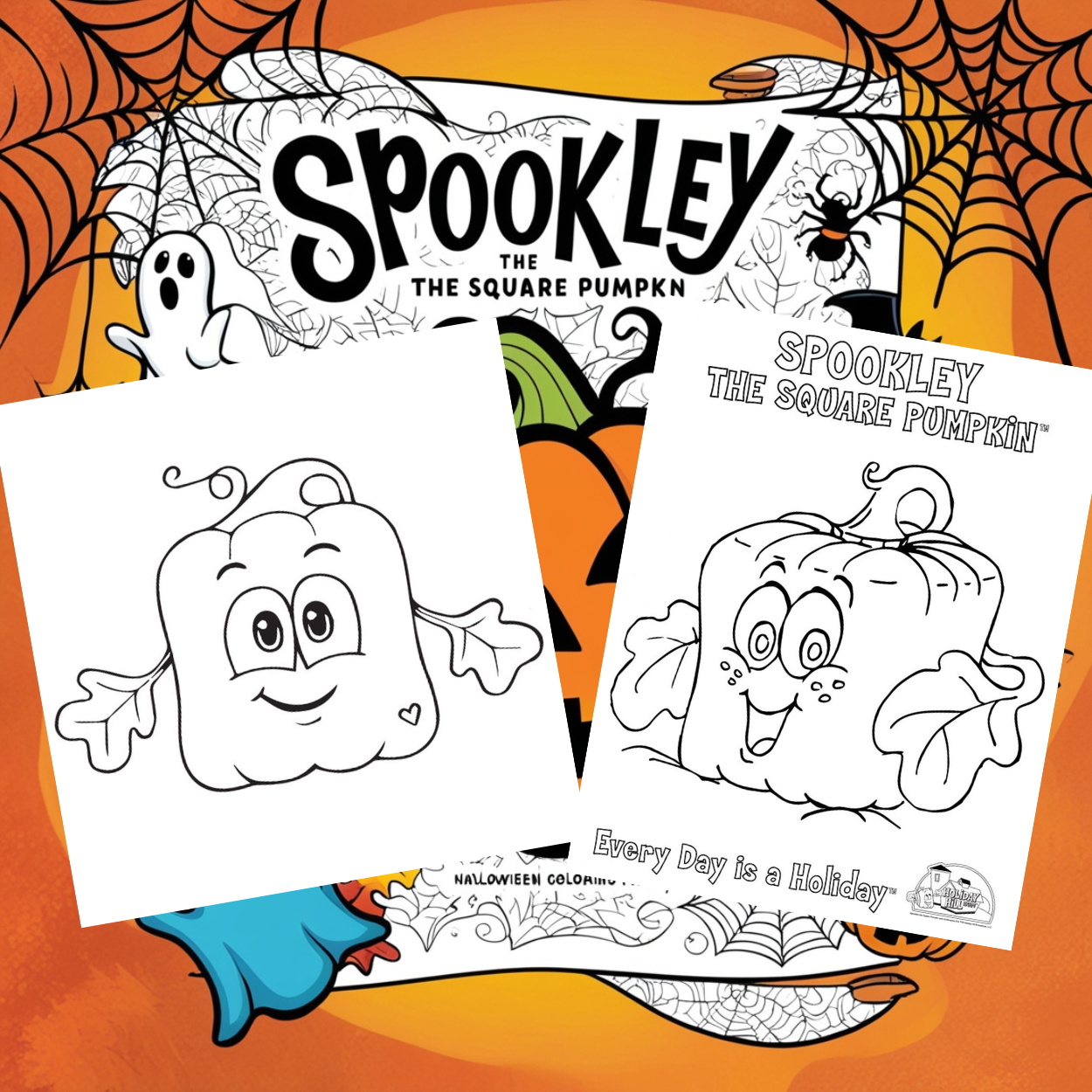 Spookley the Square Pumpkin Halloween colouring pages.