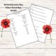 Remembrance Day assembly script with poppy decorations.