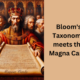 King with scroll, blending Bloom's Taxonomy, Magna Carta