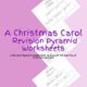 A Christmas Carol revision pyramid worksheets image.