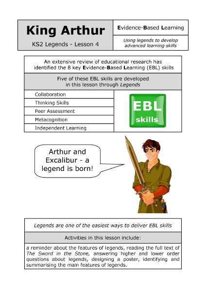 King Arthur lesson plan on Evidence-Based Learning skills.