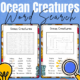 Ocean creatures word search puzzle for kids.