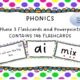 Phonics flashcards and PowerPoints for Phase 3 learning.