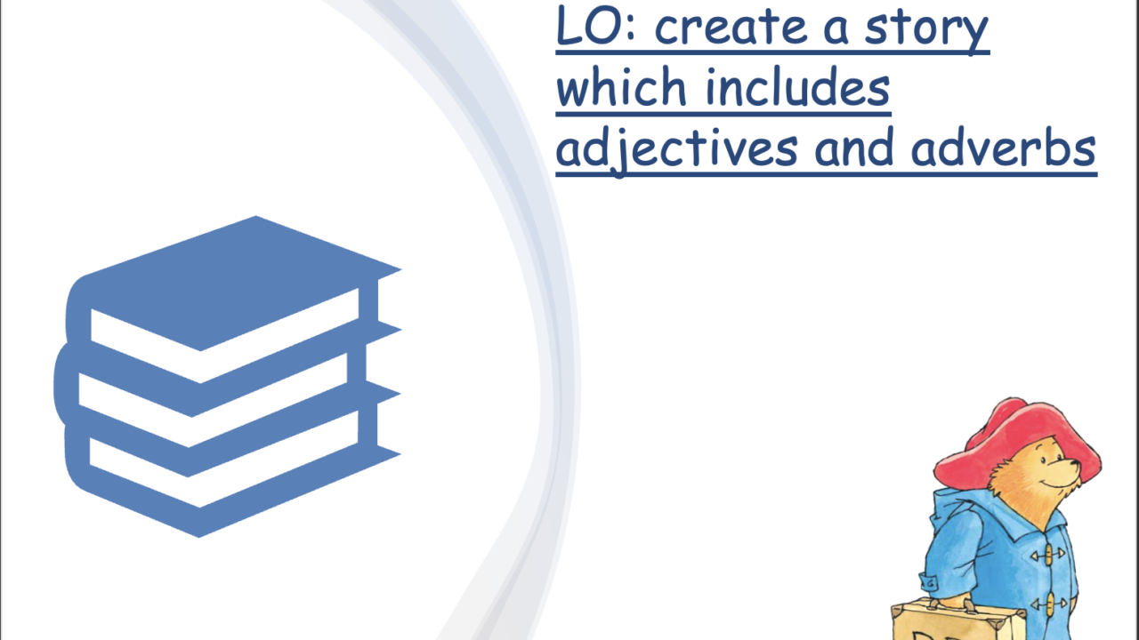 Story creation with adjectives and adverbs