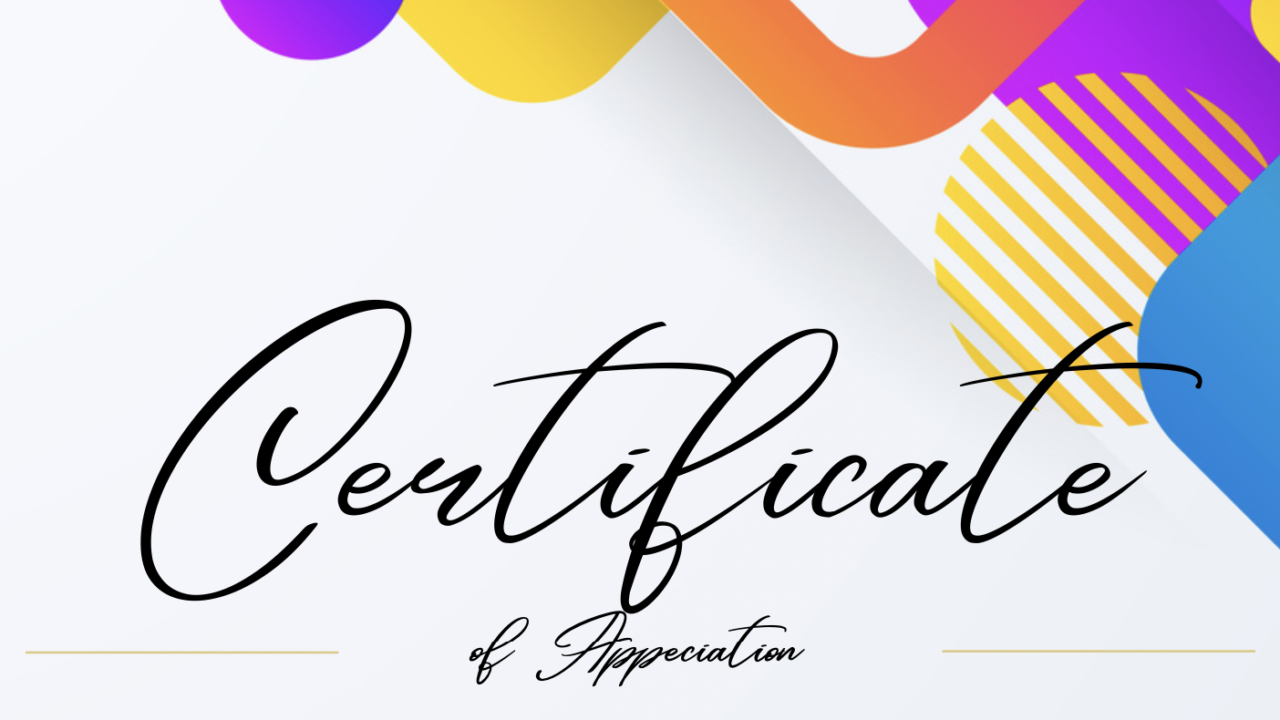 Colourful Certificate of Appreciation background design