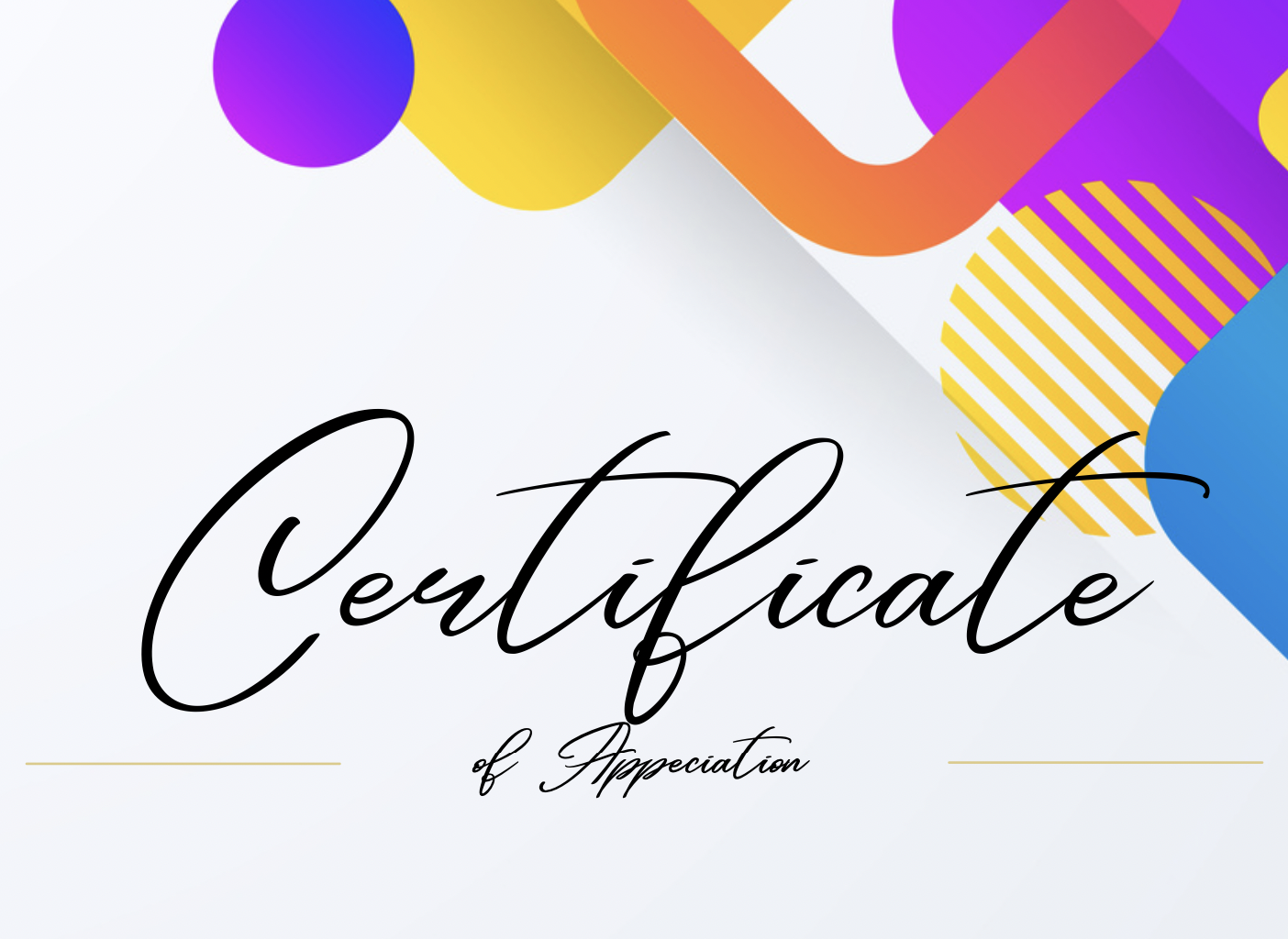 Colourful Certificate of Appreciation background design