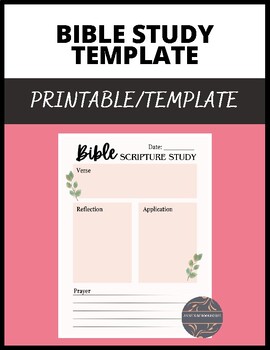 Bible study printable template for reflection and prayer.