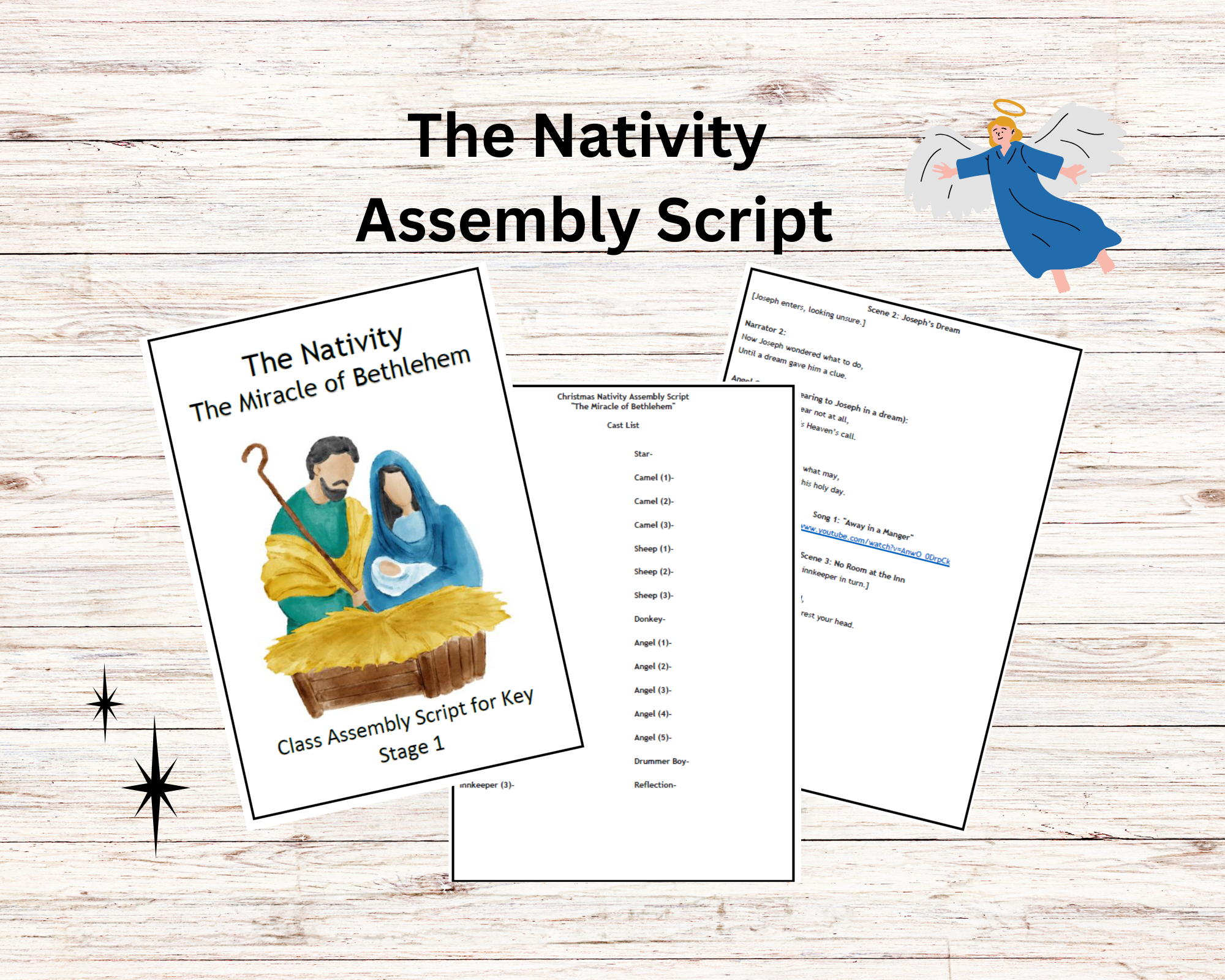 Nativity assembly script for school performances UK.