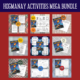 Winter Activities Bundle. Hat & Mittens, Snowflake, Snowman, and Cozy Cabin.