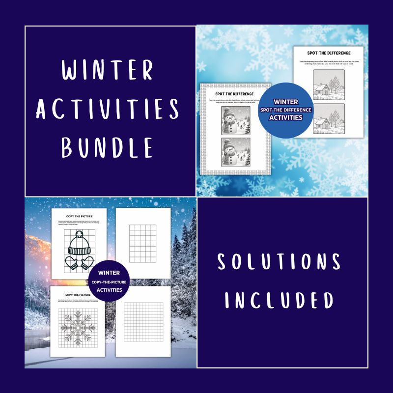 Winter activities bundle with solutions included.