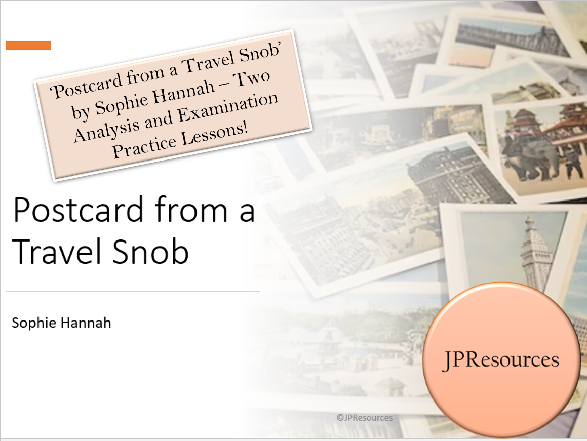 Postcard from a Travel Snob by Sophie Hannah.