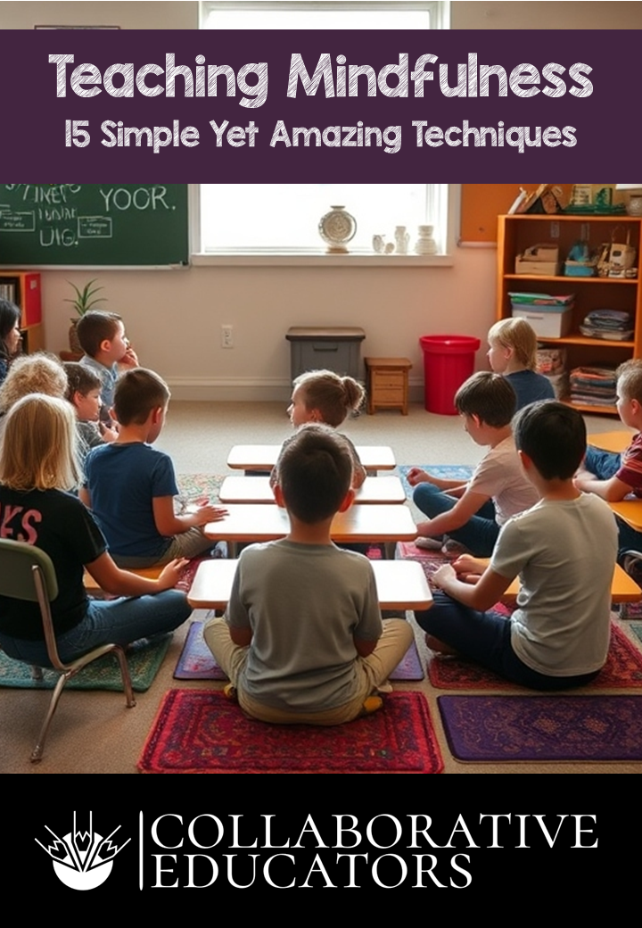 Children practicing mindfulness in a classroom setting.