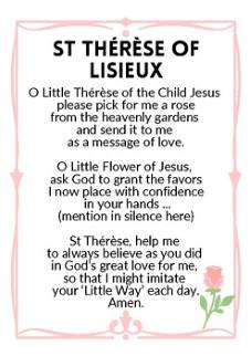 St Thérèse of Lisieux prayer for guidance and love.