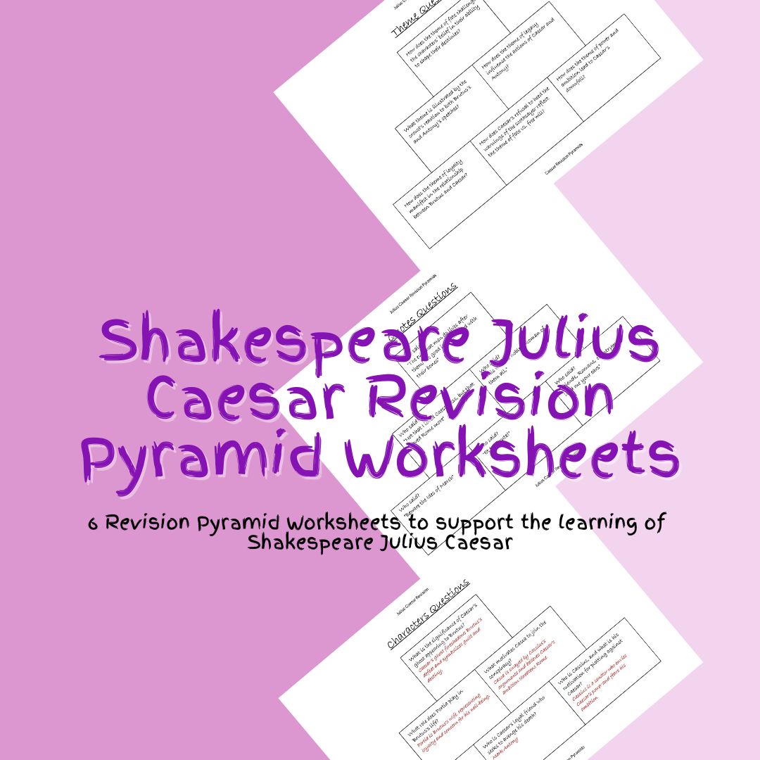 Julius Caesar revision worksheets for studying Shakespeare