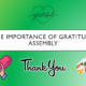 Gratitude assembly importance, thank you message.