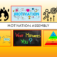 Motivation assembly with intrinsic, extrinsic factors illustration.