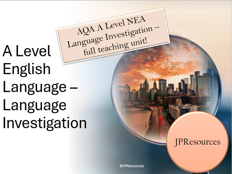 A Level English Language Investigation resource