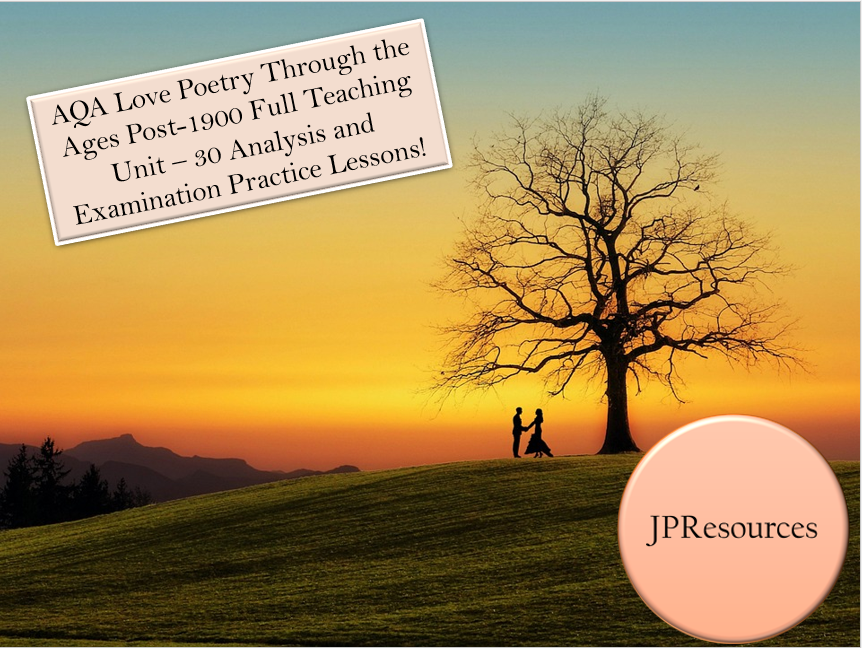 Romantic poetry resources with engaging sunset scene.