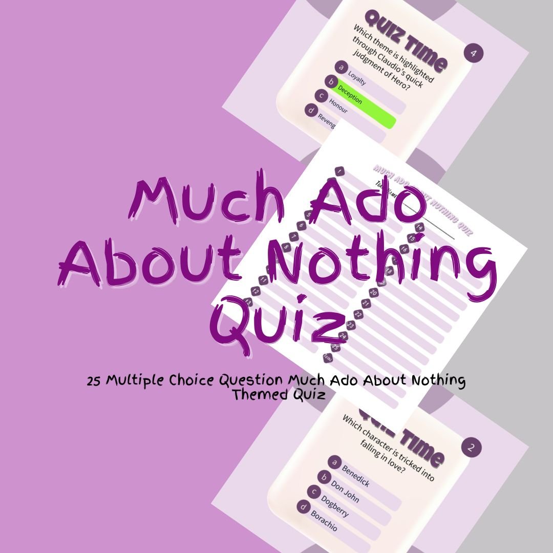 Much Ado About Nothing quiz poster