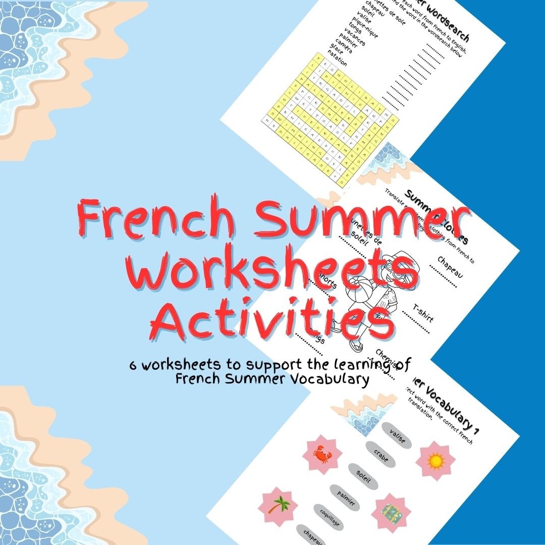 French summer vocabulary worksheets and activities.