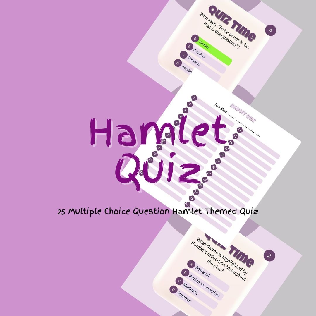 Hamlet multiple choice quiz with questions.