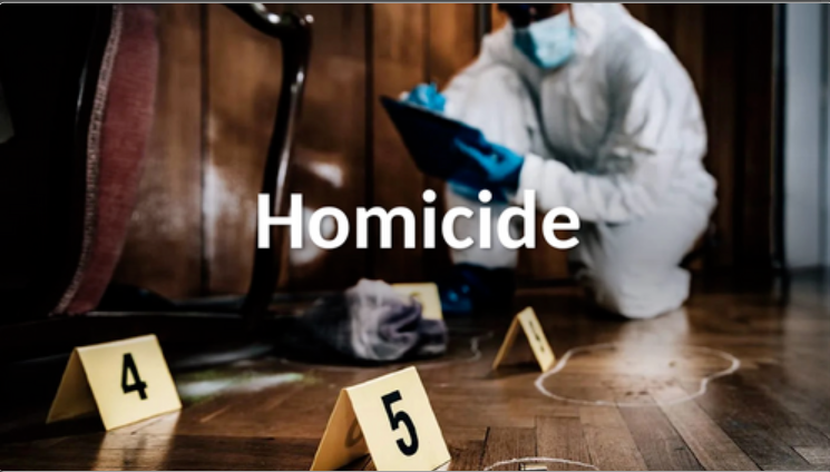 Crime scene investigation with forensic expert and evidence