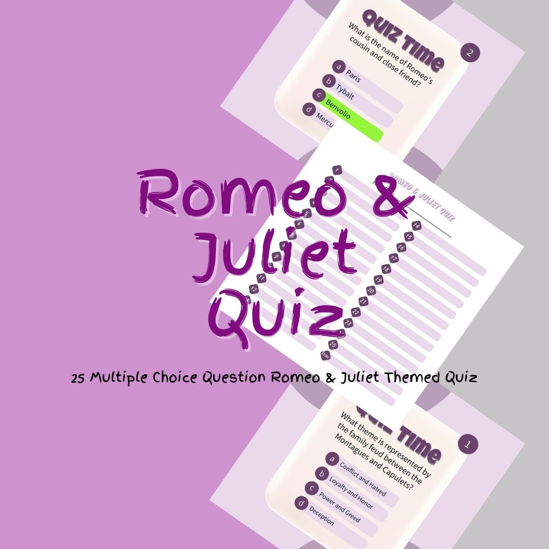 Romeo and Juliet multiple choice quiz image