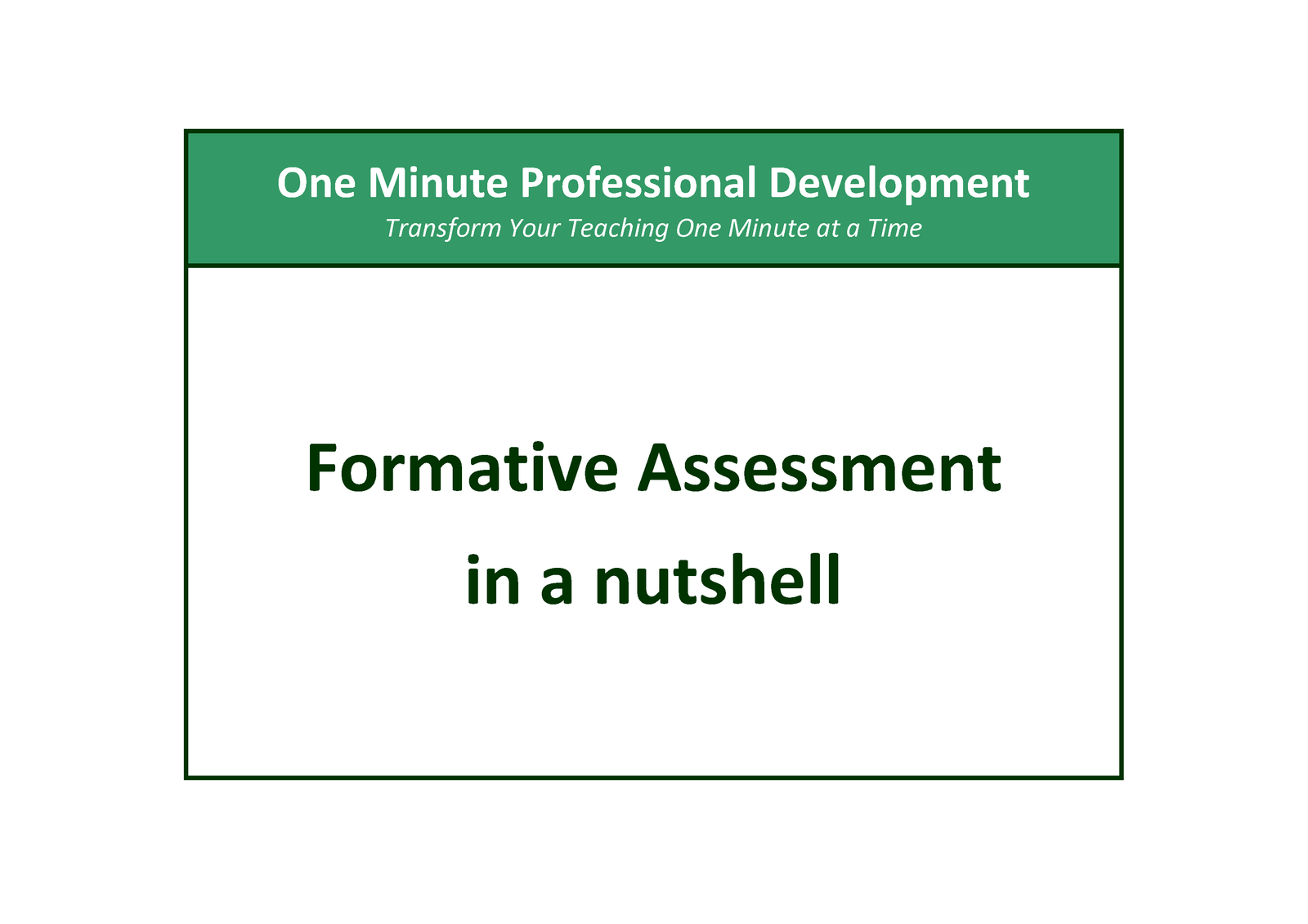 Formative Assessment overview presentation slide