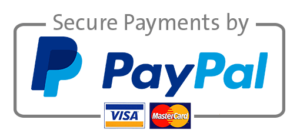 Secure payments via PayPal, Visa, MasterCard logos