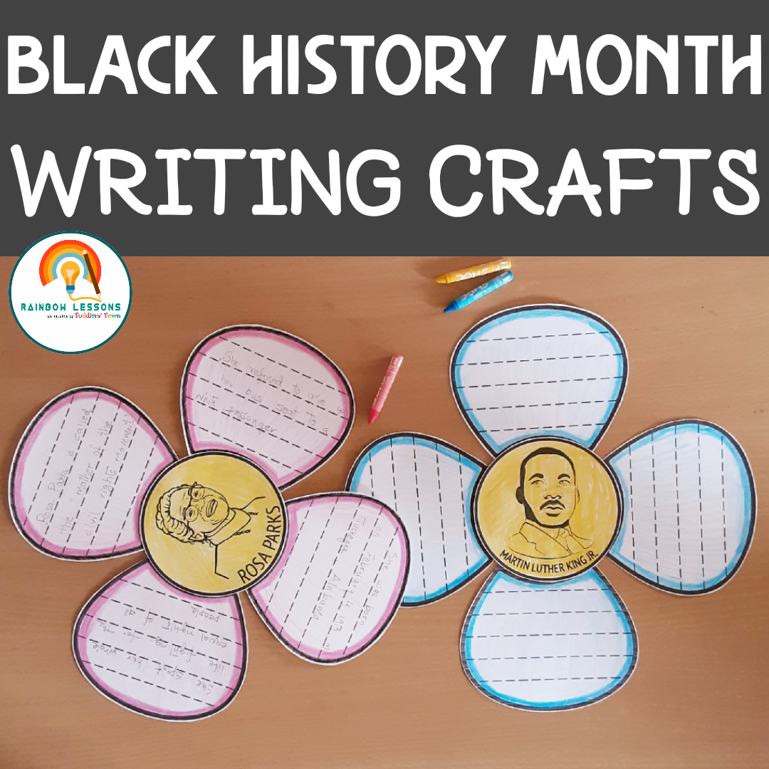 Black History Month writing crafts with flowers.