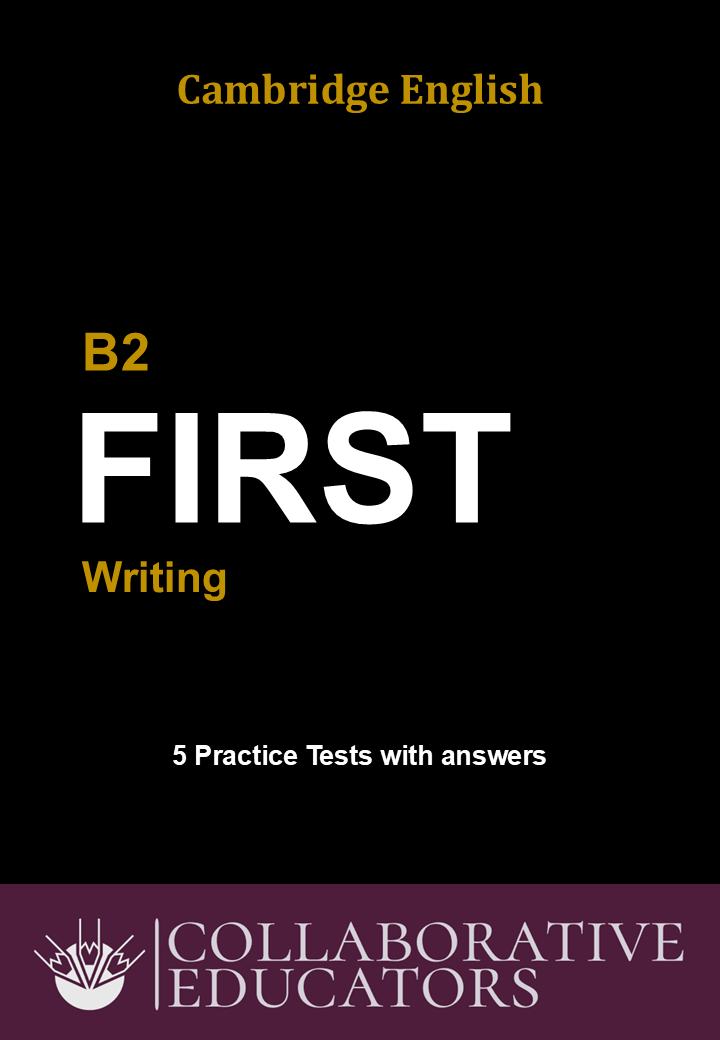 B2 first writing practice tests book cover