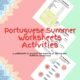 Portuguese summer vocabulary worksheets and activities.